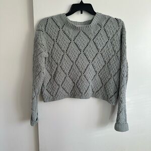 Sincerely Jules Light Gray Diamond Knit Sweater